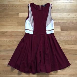 Dark red skater dress